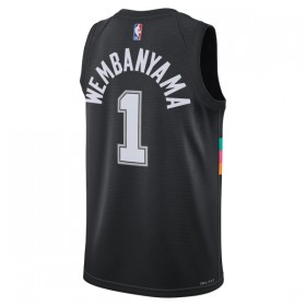 NBA Mænd Trøje San Antonio Spurs Victor Wembanyama 2025-26 Nike City Edition Sort Swingman